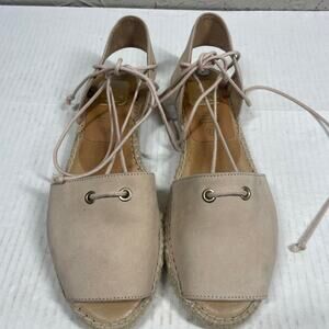 Kanna Made in Spain Nubuck Leather Ankle Wrap Espadrille‎ Sandal Size 7.5